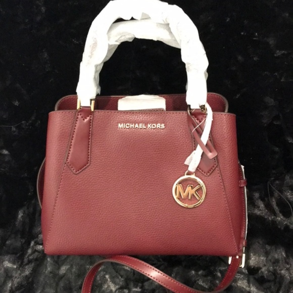 Michael Kors Merlot Leather Satchel.